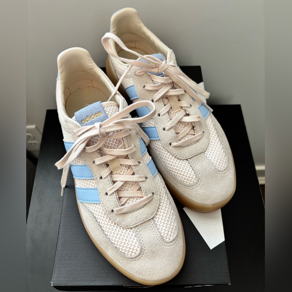 Women’s- Adidas Barrera Decode Sneaker in “Off White” and Light Blue